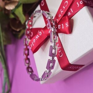 Infinity Bracelet Stainless Steel Silver Rhinestone Infiniti Bracelet - NEW